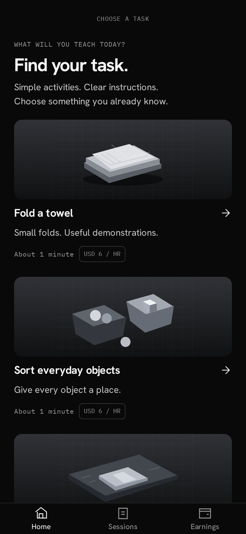 Browse everyday tasks in Frame Capture